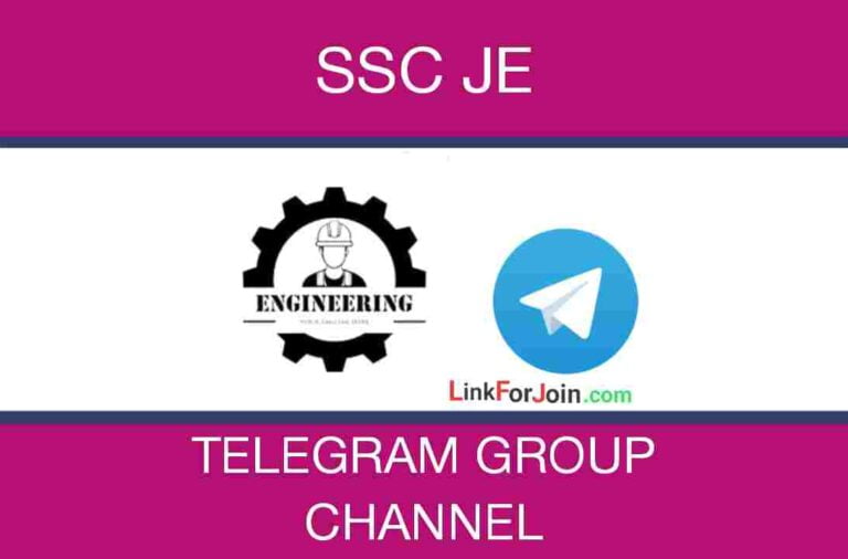 218+ SSC JE Telegram Channel Link & Group 2022